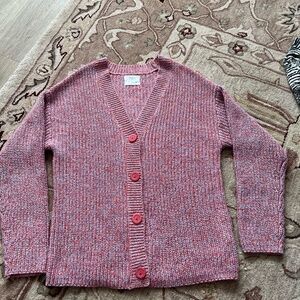ZARA MULTI-COLORED KNIT BUTTON UP CARDIGAN